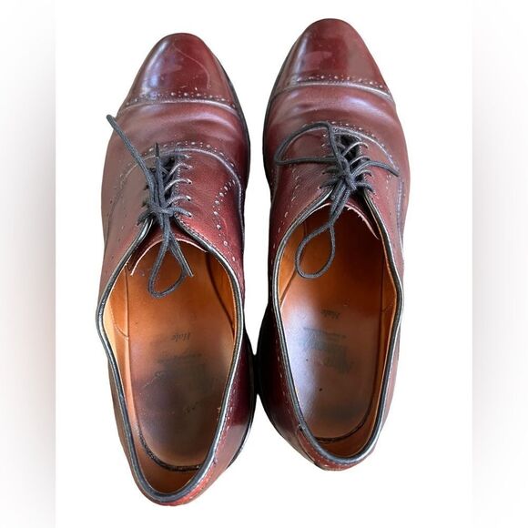 Allen Edmonds Hale Men's Brown Leather Cap Toe Lace Up Dress Shoes  Size 10.5 - Picture 5 of 8